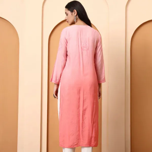 Peach_Chanderi_Embroidered_Straight_Kurti_For_Women