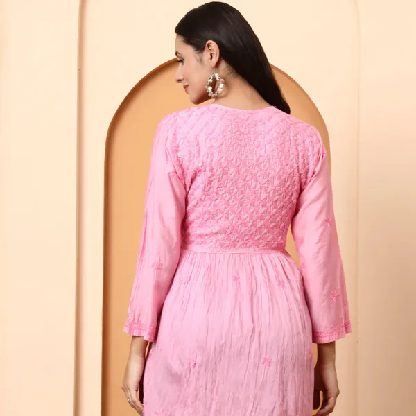 Pink_Chanderi_Embroidered_Short_Kurti_For_Women