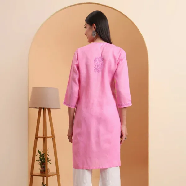 Pink_Khadi_Cotton_Chikankari_Kurta_For_Women