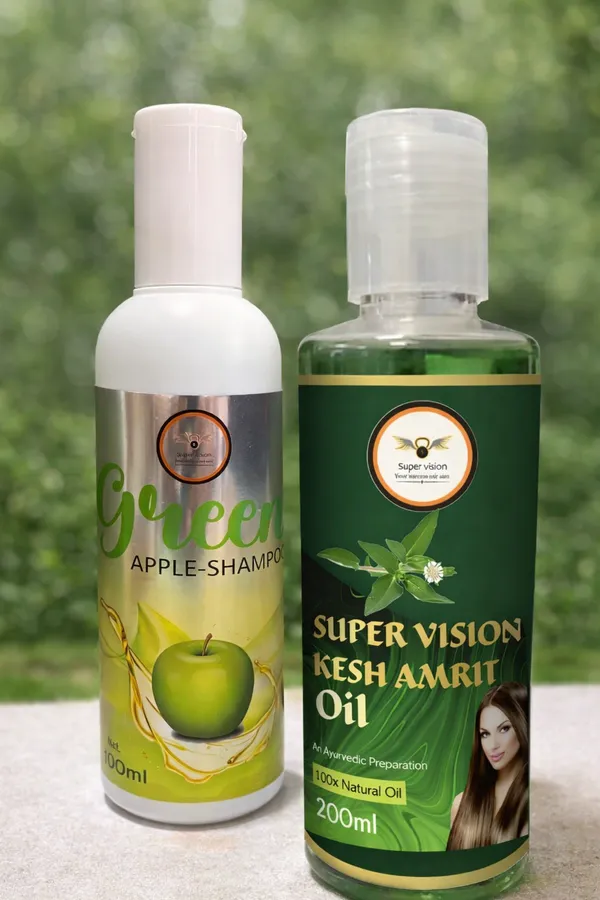 Super_Vision_Kesh_Amrit_Bhringraj_Amla_Ayurvedic_Hair_Growth_Oil_And_Green_Apple_Aloe_Vera_Jojoba_Nourishing_Hair_Cleansing_Shampoo