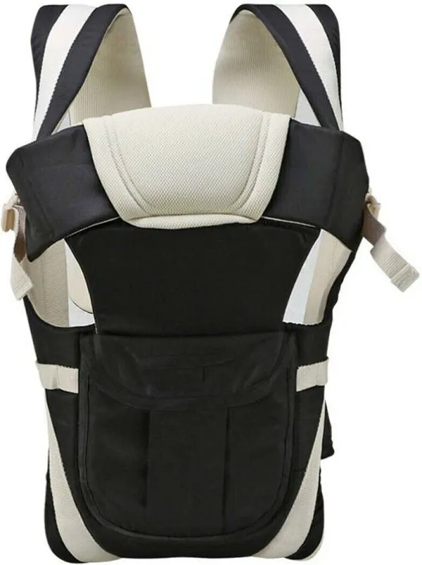 Bdmp_Baby_Carrier_Bag_With_Comfortable_Head_Support_&_Buckle_Straps_Black_Baby_Carrier_Black,_Back_Carry