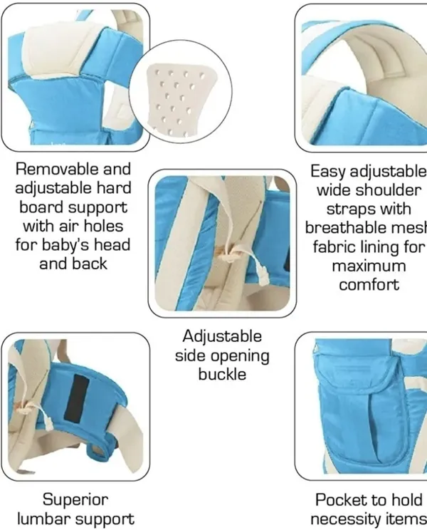 Peony_Baby_Carrier_Bag/Adjustable_Hands_Free_4_In_1_Baby/Baby_Sefty_Belt/Child_Safety_Strip/Baby_Sling_Carrier_Bag/Baby_Back_Carrier_Bag/Kids_Carrier_Bag/Kids_Carrier_Belt_Sky_Blue_Baby_Carrie_Baby_Carrier_Blue,_Front_Carry_Facing_In