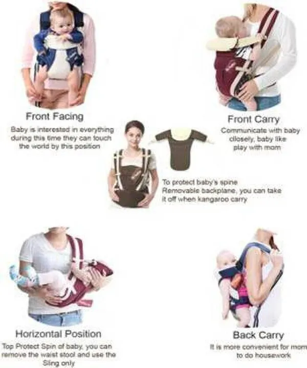 Little_Monkeys_4_In_1_Position_With_Comfortable_Head_Support_&_Buckle_Straps_Baby_Carrier_Baby_Carrier_Wine,_Front_Carry_Facing_Out