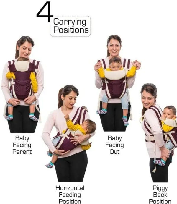 Drize_High_Quality_Baby_Carrier_With_Strong_Belt_4-In-1_Adjustable_Baby_Carrier_Cum_Kangaroo_Bag/Honeycomb_Texture_Baby_Carry_Sling/Back/Front_Carrier_For_Baby_With_Safety_Belt_And_Buckle_Straps_Baby_Carrier_(Dark_Red,_Front_Carry_Facing_In)