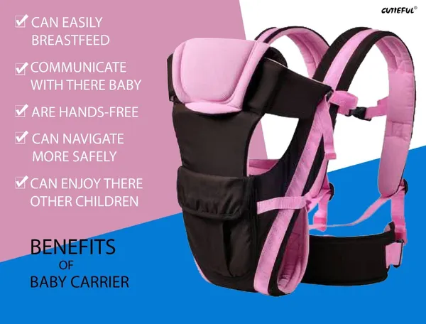 Little_Monkeys_Baby_Carrier_Shoulder_Belt_Sling_Backpack_Baby_Holding_Strap_Adjustable_Carry_Bag_Baby_Carrier_Front_Carry_Facing_Out_Baby_Carrier_Black,_Front_Carry_Facing_Out