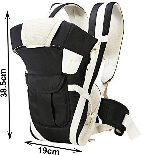 Whitecloud_Adjustable_4-In-1_Baby_Carrier_Front_Carry_Bag_With_Head_Support_And_Buckle_Straps_Without_Waist_Belt_Baby_Carrier_Black,_Front_Carry_Facing_Out