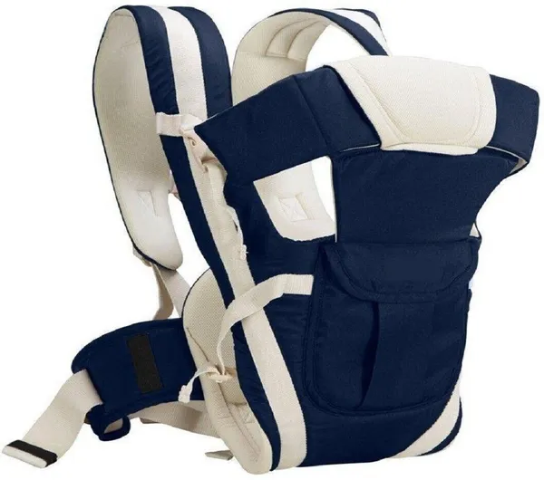 Hanu_Enterprises_Kids_4-In-1_Adjustable_Baby_Carrier_Cum_Kangaroo_Bag/Honeycomb_Texture_Baby_Carry_Sling/Back/Front_Carrier_For_Baby_With_Safety_Belt_And_Buckle_Straps_Navy_Blue_Baby_Carrier_Navy_Blue,_Front_Carry_Facing_Out