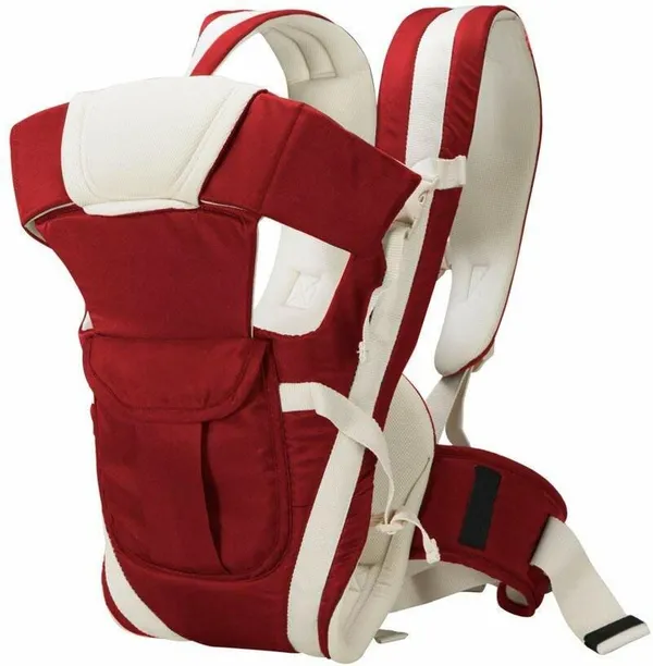 Risheeraj_4-In-1_Adjustable_Baby_Carrier_Cum_Kangaroo_Bag_Baby_Carry_Sling_Carrier_For_Baby_With_Safety_Belt_And_Buckle_Straps_Red_Baby_Carrier_Red,_Front_Carry_Facing_In