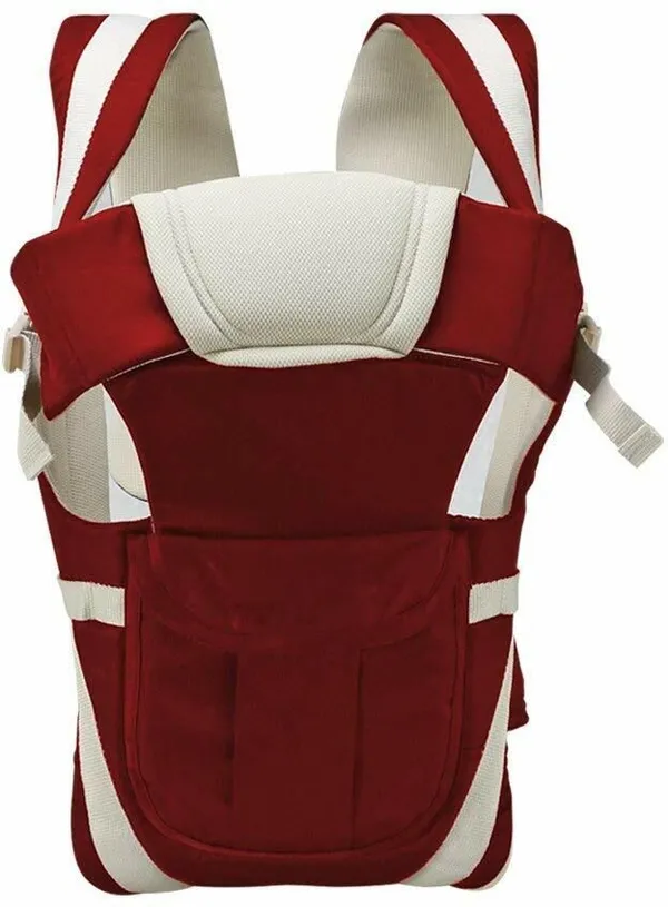 Risheeraj_4-In-1_Adjustable_Baby_Carrier_Cum_Kangaroo_Bag_Baby_Carry_Sling_Carrier_For_Baby_With_Safety_Belt_And_Buckle_Straps_Red_Baby_Carrier_Red,_Front_Carry_Facing_In