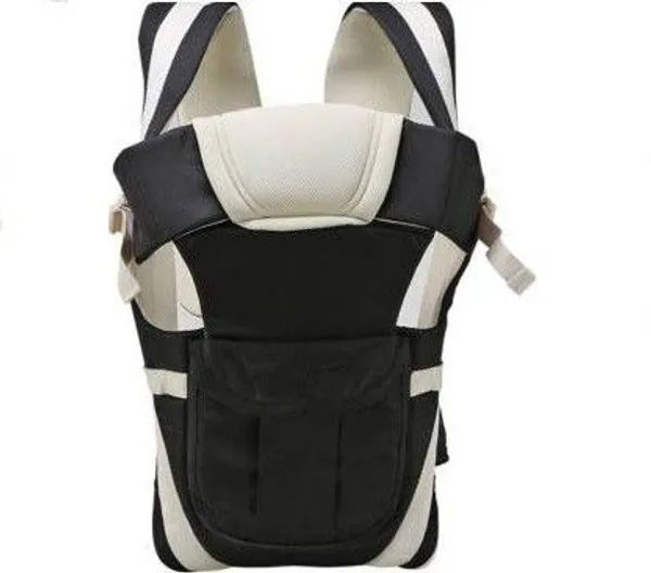 Groot_4-In-1_Adjustable_Baby_Carrier_Cum_Kangaroo_Bag/Honeycomb_Texture_Baby_Carry_Sling_Back,Front_Carrier_For_Baby_With_Safety_Belt_And_Buckle_Straps_Baby_Carrier_Baby_Carrier_Black,_Front_Carry_Facing_Out