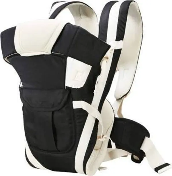 Groot_4-In-1_Adjustable_Baby_Carrier_Cum_Kangaroo_Bag/Honeycomb_Texture_Baby_Carry_Sling_Back,Front_Carrier_For_Baby_With_Safety_Belt_And_Buckle_Straps_Baby_Carrier_Baby_Carrier_Black,_Front_Carry_Facing_Out
