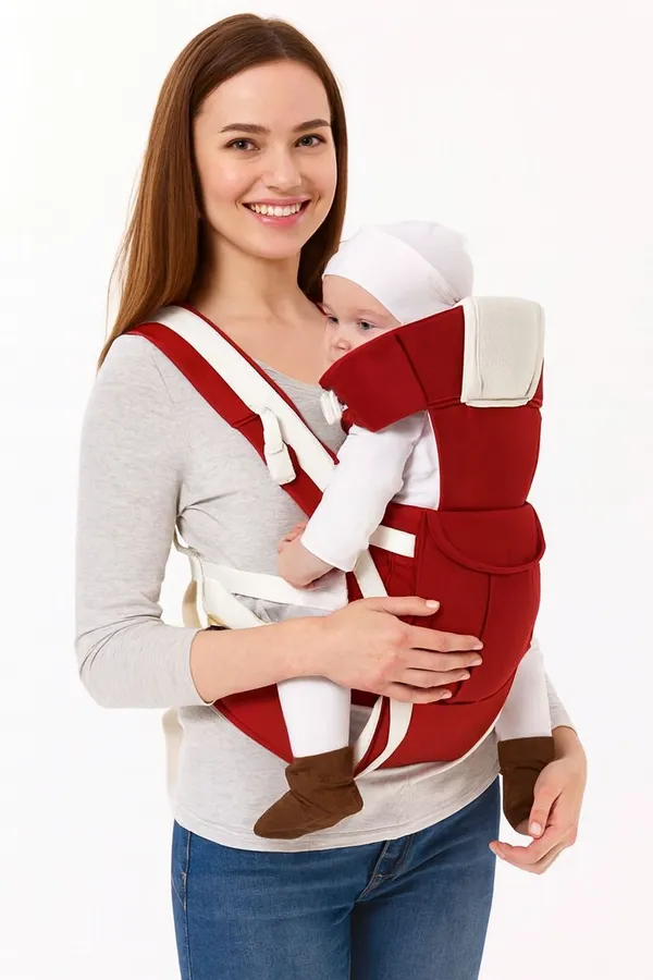Herchoice_Baby_Carrier_Bag_Baby_Carrier_Maroon,_Front_Carry_Facing_In