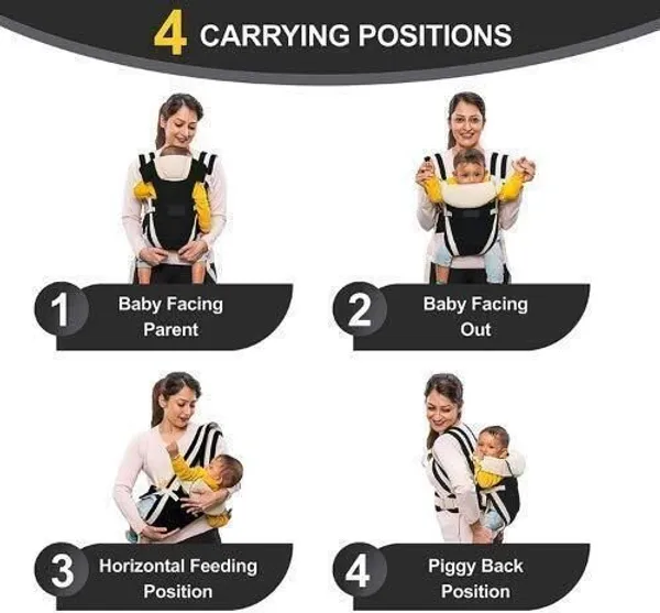 Ctm_Exports_Baby_Carry_Bags_For_0_To_2_Years_|_Baby_Carrier_With_Safety_Belt_|_Baby_Carrier,_Carry_Bag_|_Baby_-_4_In_1_Bag_-_Black_And_Cream_Black_Baby_Carrier_Black,_Front_Carry_Facing_In