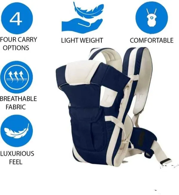 Ctm_Exports_Baby_Carry_Bags_For_0_To_2_Years_|_Baby_Carrier_Cloth_|_Baby_Carrier,_Carry_Bag_|_4-In-1_Adjustable_Baby_Carrier_Cum_Kangaroo_Bag_/_Honeycomb_Texture_Baby_Carry_Sling_/_Back/_Front_Carrier_For_Baby_With_Safety_Belt_And_Buckle_Straps_Blue_Baby_Carrier_Blue,_Front_Carry_Facing_In