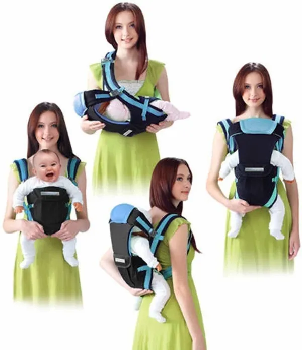 Crempire_Kids_4-In-1_Adjustable_Baby_Carrier_Cum_Kangaroo_Bag/Honeycomb_Texture_Baby_Carry_Sling/Back/Front_Carrier_For_Baby_With_Safety_Belt_And_Buckle_Straps_Blue_Baby_Carrier_Blue,_Back_Carry