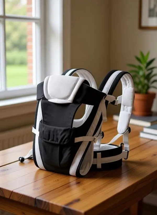 Nestra_Baby_Carrier_Shoulder_Belt_Backpack_Baby_Holding_Strap_Adjustable_Carry_Bag_Baby_Carrier_Black,_Front_Carry_Facing_In