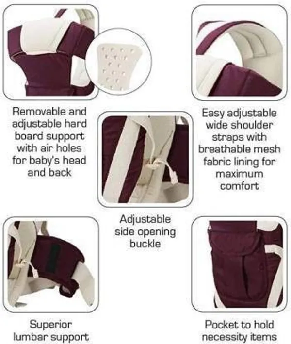 Bmtoys_Bm_Toys_Brown_Baby_Carrier_Baby_Carrier_Brown,_White,_Back_Carry