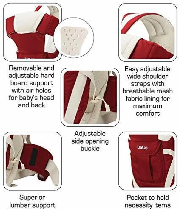 Avni_Collection_Baby_Carrier_Bag/Adjustable_Hands_Free_4_In_1_Maroon_Front_Carry_Facing_Baby_Carrier_Maroon,_Front_Carry_Facing_In