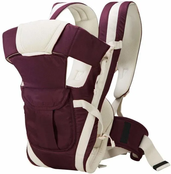 Mom_And_Son_Breathable_Carrier_4_In_1_Infant_Backpack_Baby_Carrier_Purple,_Front_Carry_Facing_Out