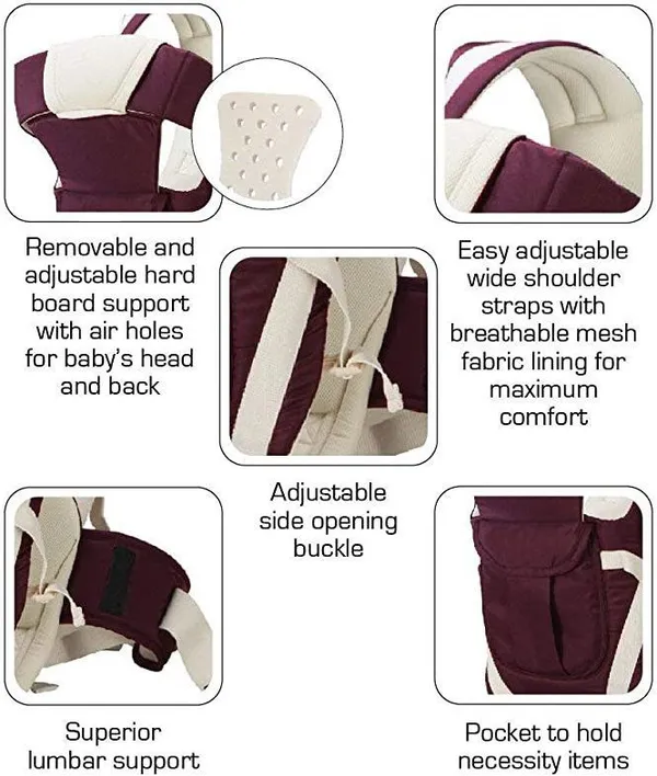 Duza_Baby_Carrier_4In1_Adjustable_Kangaroo_Style_Bag_Baby_Carrier_Purple,_Front_Carry_Facing_In