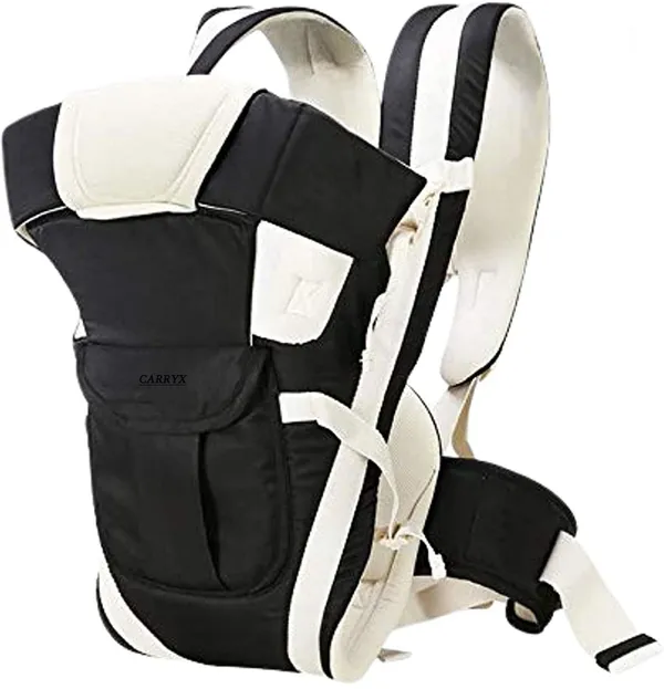 Carryx_Baby_Carrier_Bag_For_0_To_2_Years,_4-In-1_Position,_Soft_&_Comfortable_Baby_Carrier_Black,_Front_Carry_Facing_In