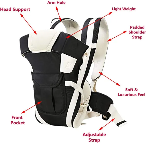 Carryx_Baby_Carrier_Bag_For_0_To_2_Years,_4-In-1_Position,_Soft_&_Comfortable_Baby_Carrier_Black,_Front_Carry_Facing_In