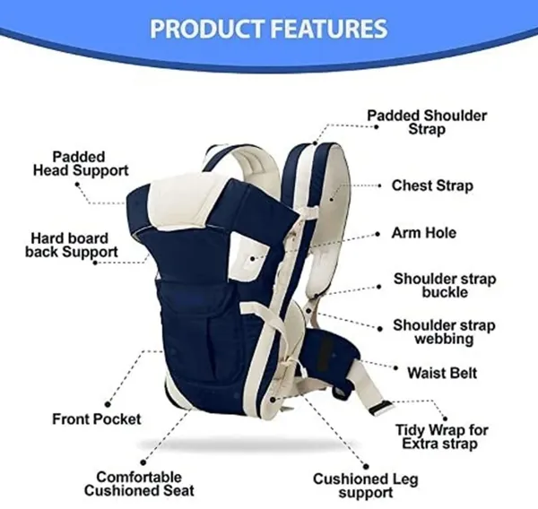 Vi_International_Adjustable_Hands-Free_4-In-1_Baby_Carrier_Bag_Baby_Carrier_Navy_Blue,_Front_Carry_Facing_In