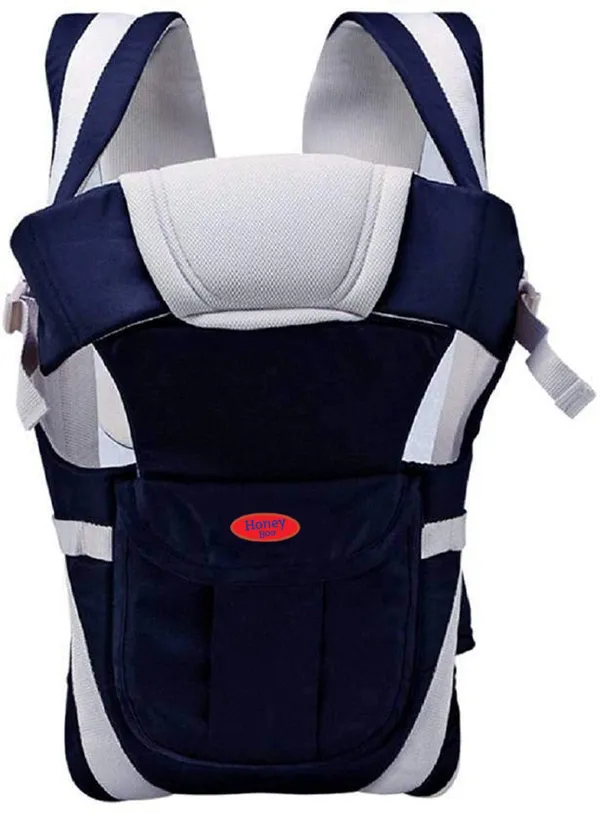 Smilykid_4-In-1_Adjustable_Cum_Kangaroo_Bag/Honeycomb_Texture_Sling/Back/Front_Baby_Carrier_Blue,_Front_Carry_Facing_In