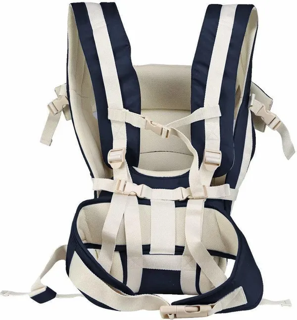 Smilykid_4-In-1_Adjustable_Cum_Kangaroo_Bag/Honeycomb_Texture_Sling/Back/Front_Baby_Carrier_Blue,_Front_Carry_Facing_In