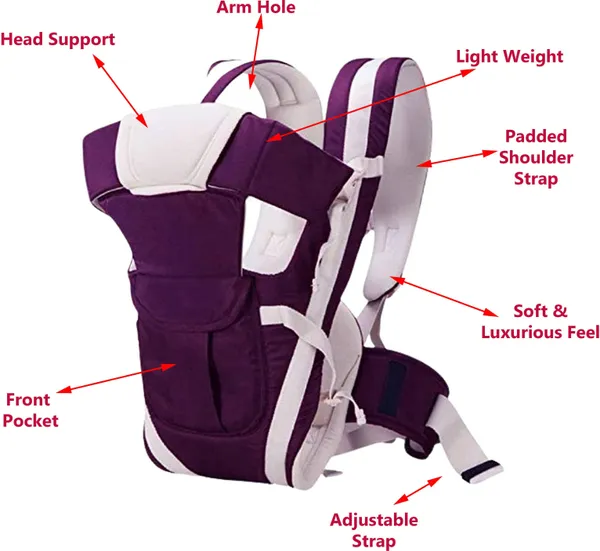 Gbaks_High_Quality_Baby_Carry_Bag_With_Strong_Belt_4_In_1_Position_Baby_Carrier_Beg_Baby_Carrier_Purle_Purple,_Front_Carry_Facing_Out
