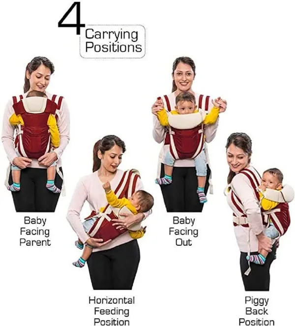 Alwaysup_4-In-1_Baby_New_Carrier_Cum_Kangaroo_Bag/Honeycomb_Texture_Red_Baby_Carrier_Blue,_Front_Carry_Facing_Out