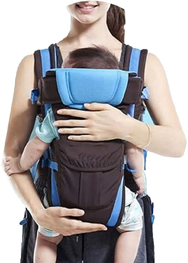 Alwaysup_Baby_Newborn_Carrier_Cum_Kangaroo_Bag/Honeycomb_Texture_Blue_Baby_Carrier_Blue,_Front_Carry_Facing_Out