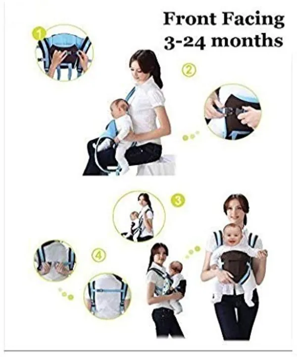 Alwaysup_Baby_Newborn_Carrier_Cum_Kangaroo_Bag/Honeycomb_Texture_Blue_Baby_Carrier_Blue,_Front_Carry_Facing_Out