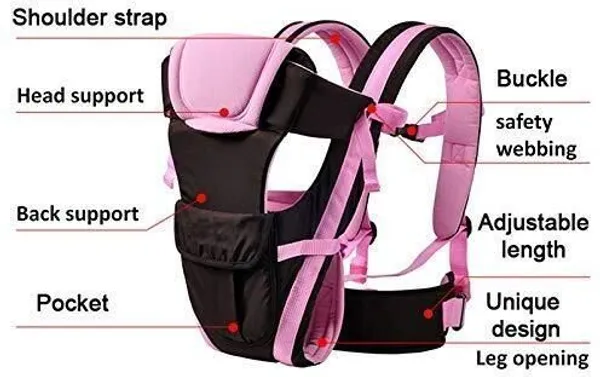 Atharv_Enterprises_Kids_4-In-1_Adjustable_Baby_Carrier_Cum_Kangaroo_Bag/Honeycomb_Texture_Baby_Carry_Sling/Back/Front_Carrier_For_Baby_With_Safety_Belt_And_Buckle_Straps_Baby_Cuddler_Multicolor,_Front_Carry_Facing_Out