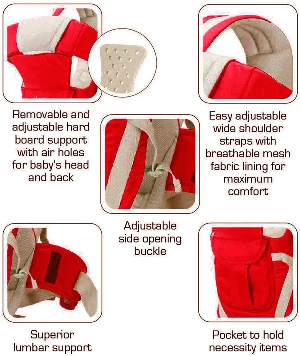Souxe_Baby_Carrier_With_Cotton_Fabric,_For_5_To_17_Months,_Max_Weight_Up_To_17_Kgs_Baby_Carrier_Red,_Front_Carry_Facing_Out