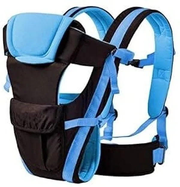 V_N_International_High_Quality_Baby_Carrier_4_In_Position_With_Safety_Belt_/Head_Support_Baby_Carrier_Blue_&_Black,_Front_Carry_Facing_In