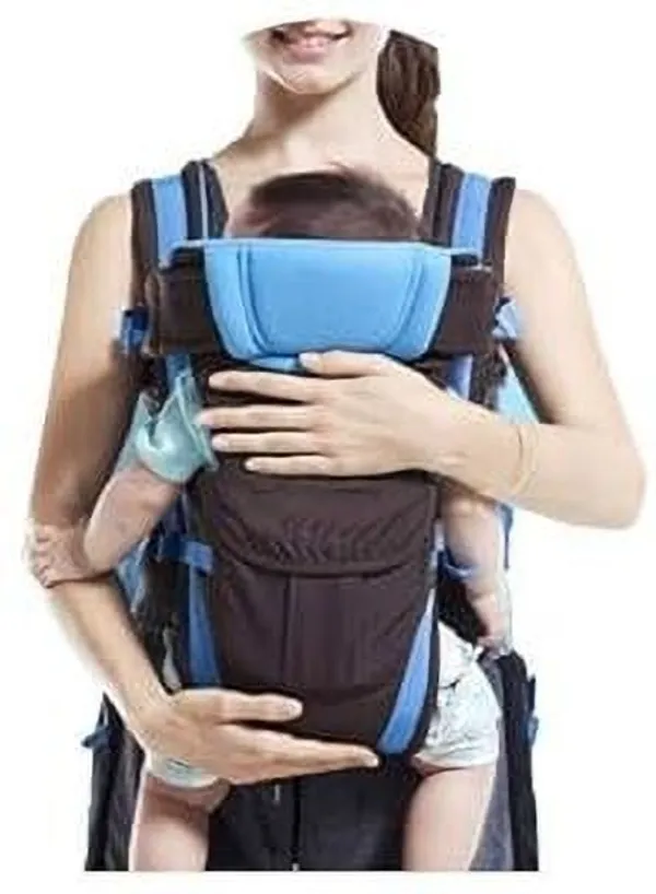 V_N_International_High_Quality_Baby_Carrier_4_In_Position_With_Safety_Belt_/Head_Support_Baby_Carrier_Blue_&_Black,_Front_Carry_Facing_In