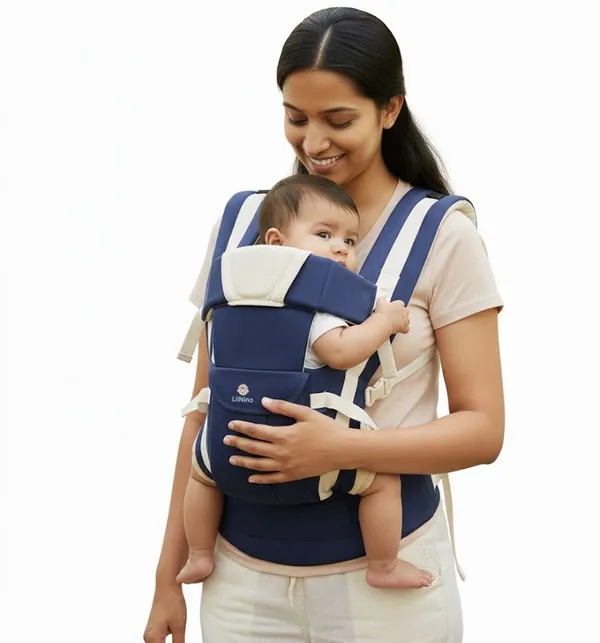 Lilnino_Bag_Baby_Carrier_|_Front_&_Back_Carrying_Positions_|_0_-_2_Years_Baby_Carrier_Navy_Blue,_Front_Carry_Facing_Out