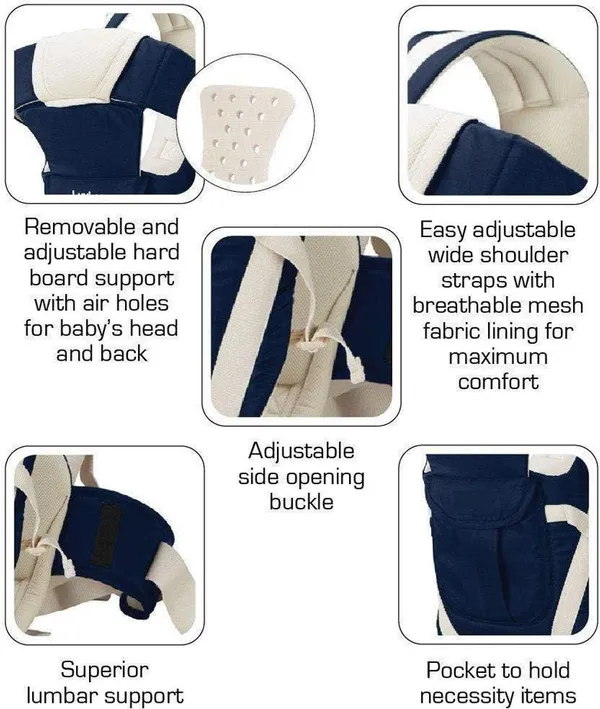 Lilnino_Bag_Baby_Carrier_|_Front_&_Back_Carrying_Positions_|_0_-_2_Years_Baby_Carrier_Navy_Blue,_Front_Carry_Facing_Out
