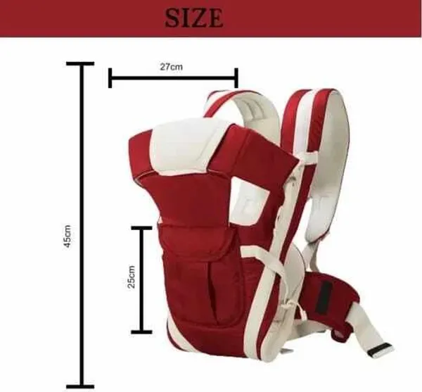 Suanikids_4-In-1_Adjustable_Cum_Kangaroo_Bag/Honeycomb_Texture_Sling/Back/Front_Baby_Cuddler_Maroon,_Front_Carry_Facing_In
