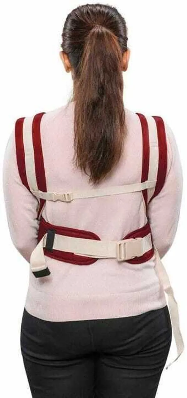 Suanikids_4-In-1_Adjustable_Cum_Kangaroo_Bag/Honeycomb_Texture_Sling/Back/Front_Baby_Cuddler_Maroon,_Front_Carry_Facing_In