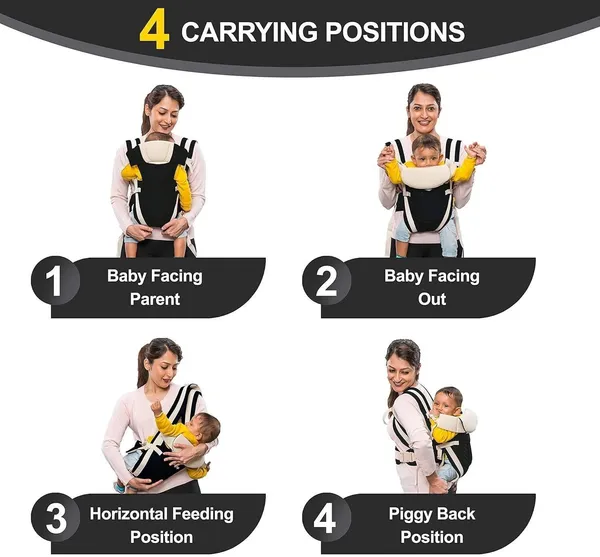 Anicare_Adjustable_Baby_Carry_Bag_4_In_1_Positions_For_0_To_3_Year_With_Safety_Belt_Baby_Carrier_Black,_Front_Carry_Facing_In