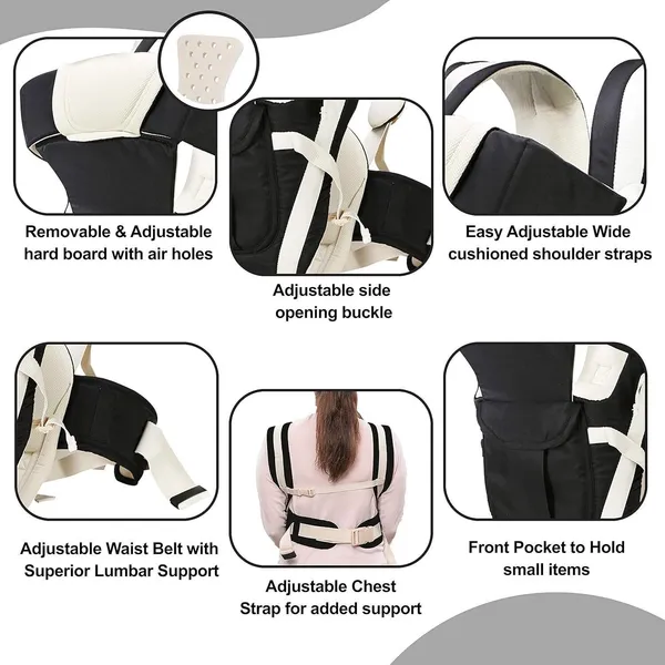 Anicare_Adjustable_Baby_Carry_Bag_4_In_1_Positions_For_0_To_3_Year_With_Safety_Belt_Baby_Carrier_Black,_Front_Carry_Facing_In