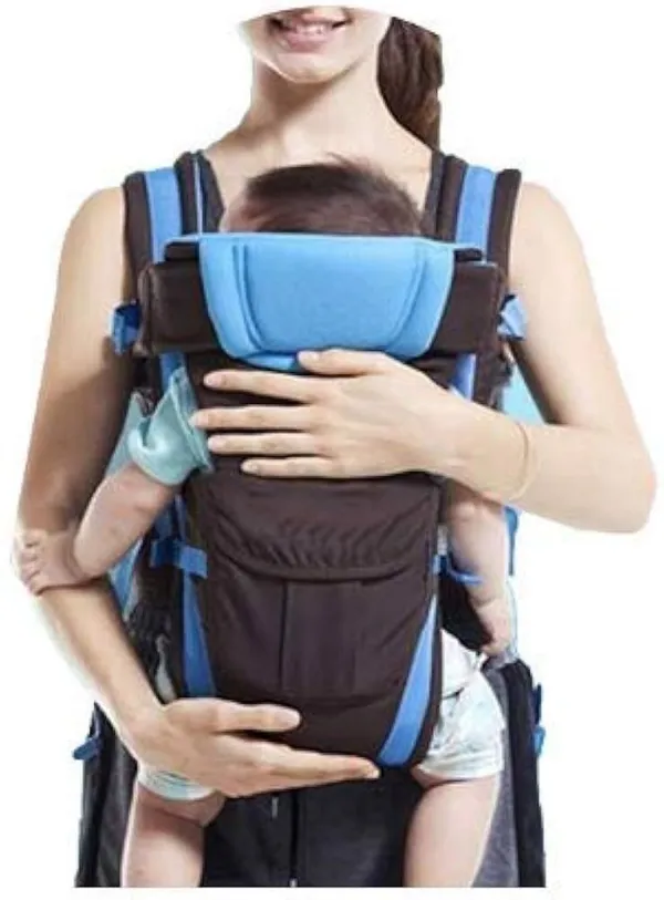 Herchoice_4-In-1_Adjustable_Cum_Kangaroo_Bag/Honeycomb_Texture_Sling/Back/Front_Baby_Cuddler_(Firozi,_Front_Carry_Facing_In)