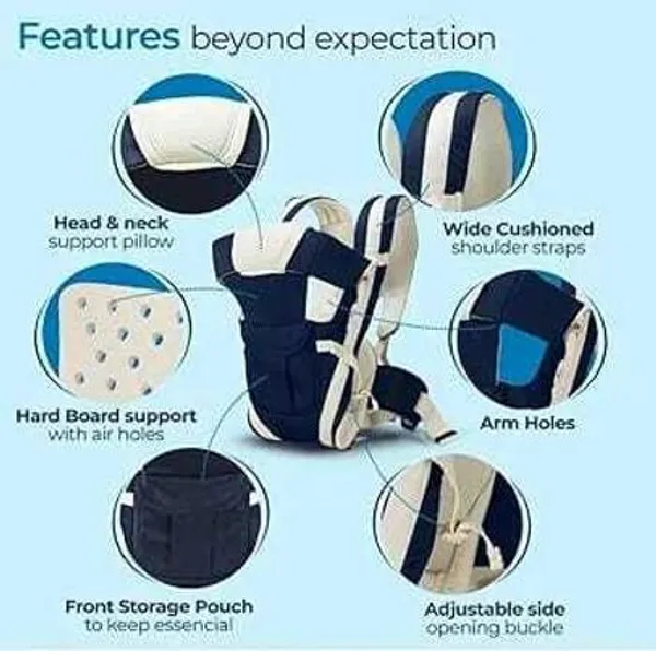 Herchoice_4-In-1_Adjustable_Cum_Kangaroo_Bag/Honeycomb_Texture_Sling/Back/Front_Baby_Cuddler_(Firozi,_Front_Carry_Facing_In)