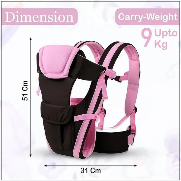 Suanikids_4-In-1_Adjustable_Cum_Kangaroo_Bag/Honeycomb_Texture_Sling/Back/Front_Baby_Cuddler_Baby_Pink,_Front_Carry_Facing_In