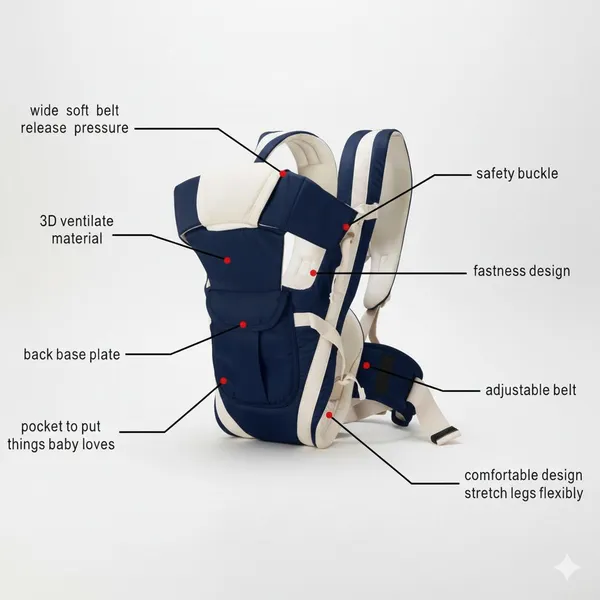 Nestra_Baby_Carrier_With_Strong_Belt_4_In_1_Position_Blue,_Front_Carry_Facing_In_Baby_Carrier_Blue,_Front_Carry_Facing_In