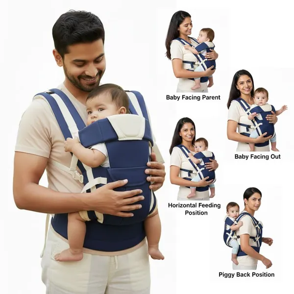 Lilnino_Baby_Carrier_Bag_With_Adjustable_Waist_Strap_Baby_Carrier_Blue,_Front_Carry_Facing_Out