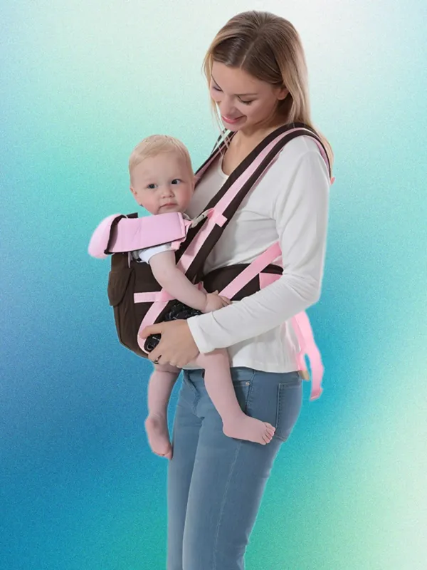 Domain_Newborn_Baby_Carrier_Multipurpose_Front_&_Back_Facing_Bag_0_To_3_Year_Baby_Carrier_Pink_Color,_Back_Carry