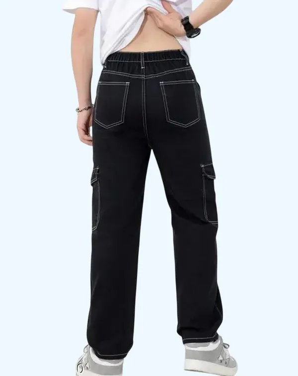 Srshreeradha_Relaxed_Fit_Boys_And_Girls_Black_Jeans
